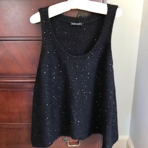 EILEEN FISHER sparkle black fuzzy top ✨